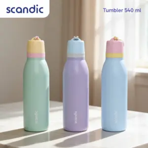 SCANDIC - Pastel Tumbler Stainless 540 ml - Botol Minum Tahan Panas & Dingin, Portable Handle Anti Bocor